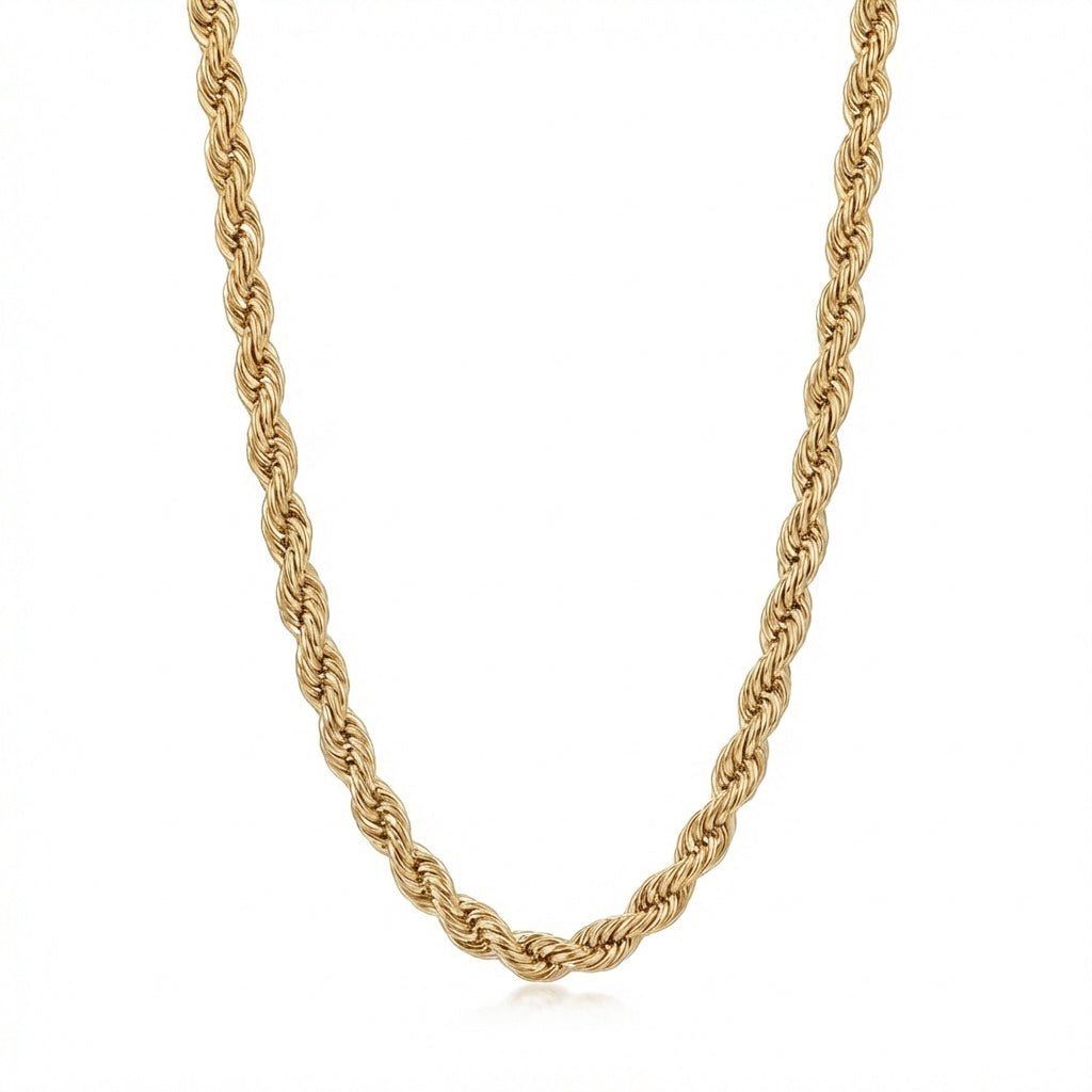 18K Gold 18 Inch Rope Chain 3mm - Heritage Gemstones