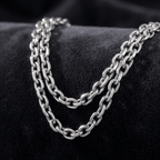 8mm Silver Chain Link Necklace 20 Inch - Heritage Gemstones