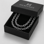 8mm Silver Chain Link Necklace 20 Inch - Heritage Gemstones