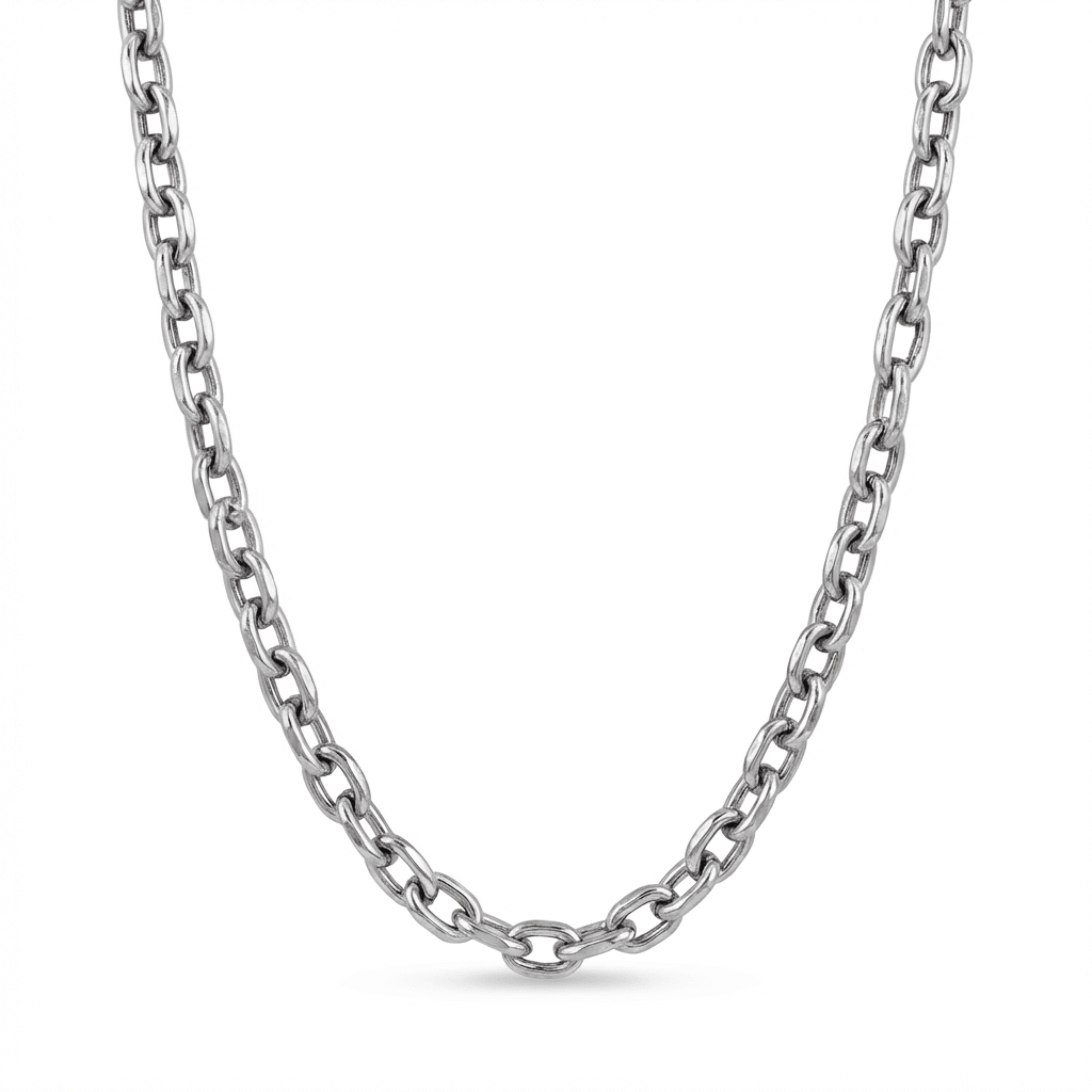 8mm Silver Chain Link Necklace 20 Inch - Heritage Gemstones