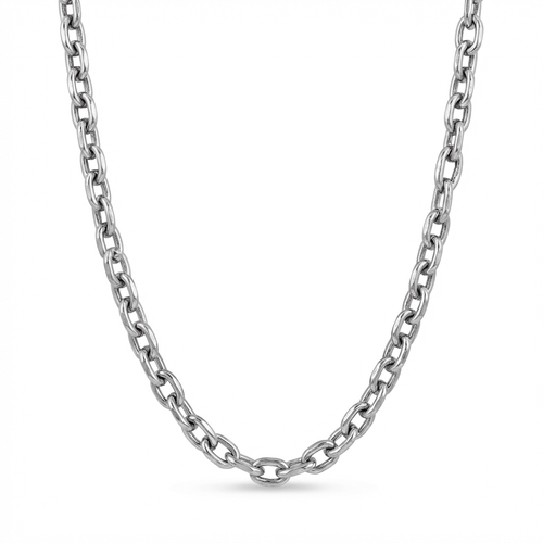 8mm Silver Chain Link Necklace 20 Inch - Heritage Gemstones