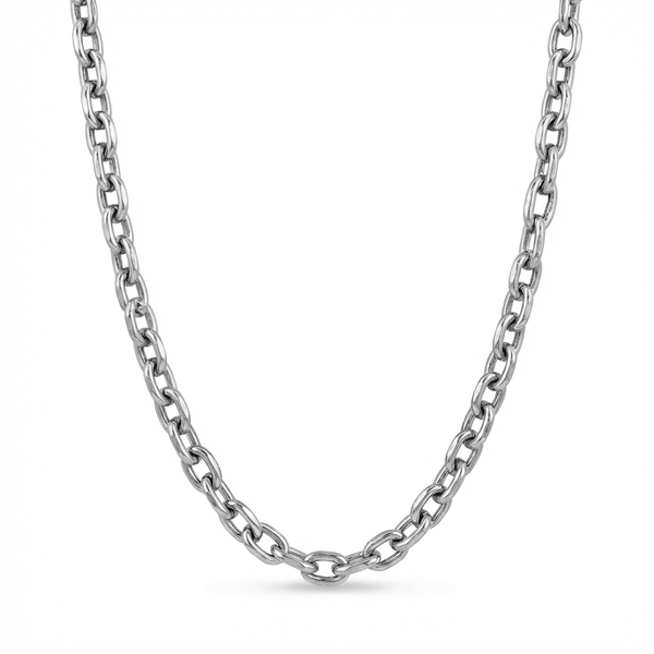 8mm Silver Chain Link Necklace 20 Inch – Heritage Gemstones