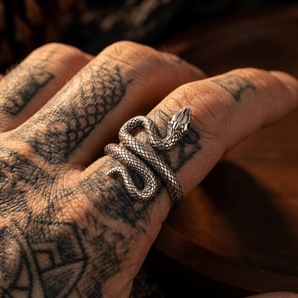 925 Sterling Silver Adjustable Viper Ring - Heritage Gemstones