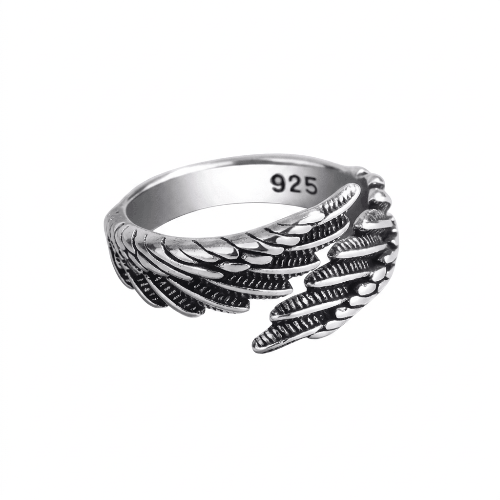 925 Sterling Silver Eagle Wing Adjustable Ring - Heritage Gemstones
