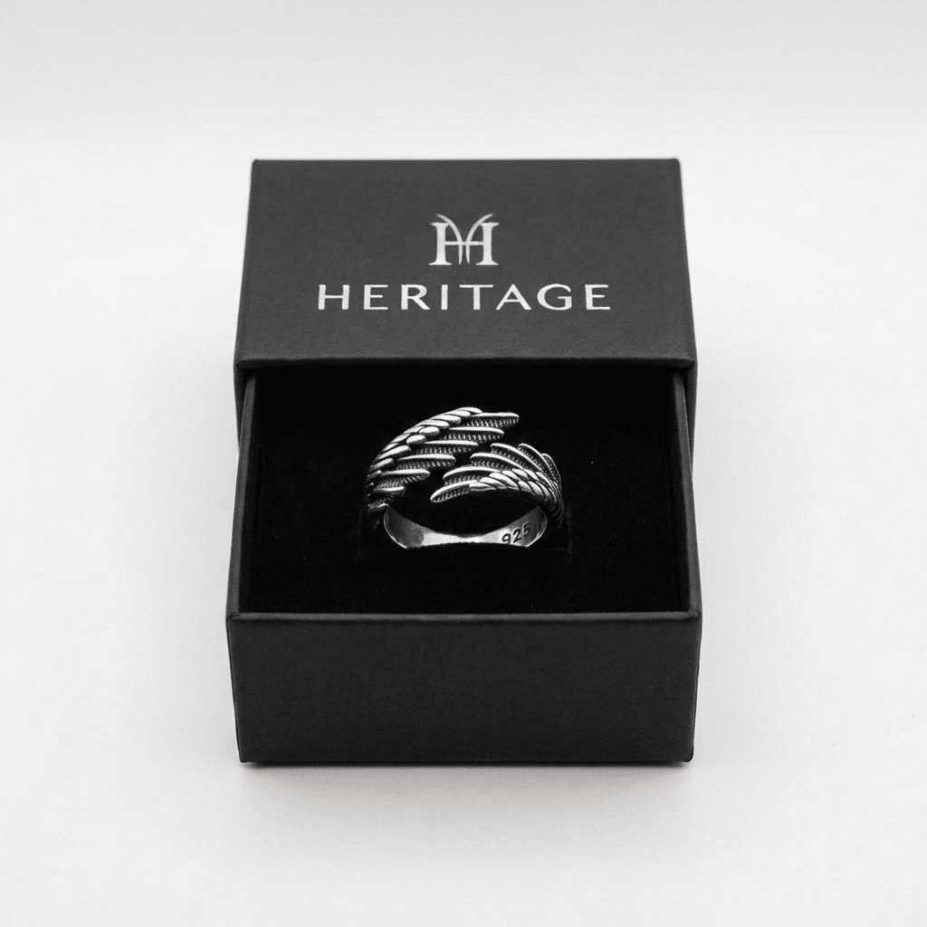 925 Sterling Silver Eagle Wing Adjustable Ring - Heritage Gemstones