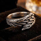 925 Sterling Silver Eagle Wing Adjustable Ring - Heritage Gemstones