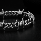 Silver Barbed Wire Cuban Bracelet - Heritage Gemstones