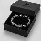 Silver Barbed Wire Cuban Bracelet - Heritage Gemstones