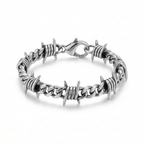 Silver Barbed Wire Cuban Bracelet - Heritage Gemstones