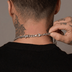 Silver Barbed Wire Cuban Necklace - Heritage Gemstones