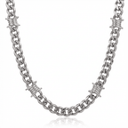 Silver Barbed Wire Cuban Necklace - Heritage Gemstones